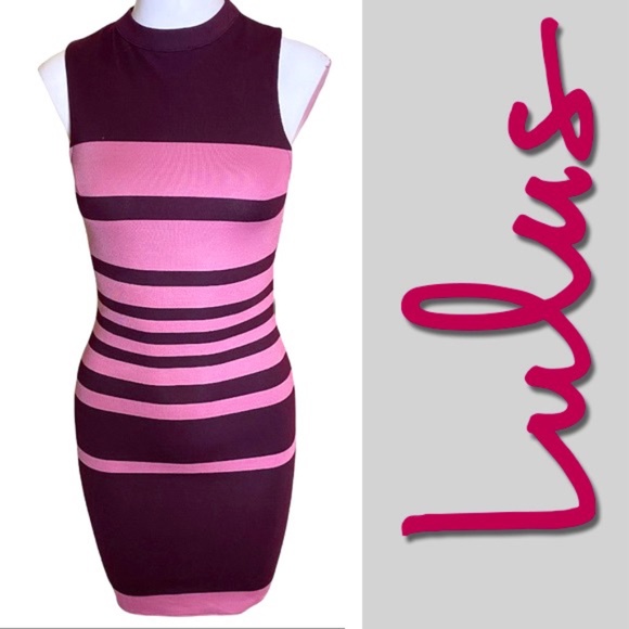 LULU'S--STRIPE BODYCON DRESS - Picture 1 of 5